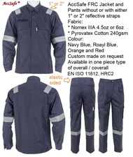 AccSafe FRC 0053F Jacket and 0063F Pant with 2" FR Reflective Strap ship from Singapore