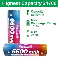 Vapcell F66 21700 6600mah 12.5A 3.6V Li-ion Rechargeable Battery