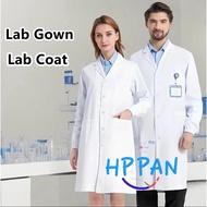 Unisex Long Sleeve White Coat Lab Gown Coat Laboratory Clothing Medical Coat White Doctor Clothes Co