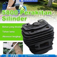 MESIN 58CC CHAINSAW CYLINDER PISTON KIT 5800/ 45.2MM/ COMPLETE CYLINDER BLOCK ASSY 58CC CHAINSAW BLO