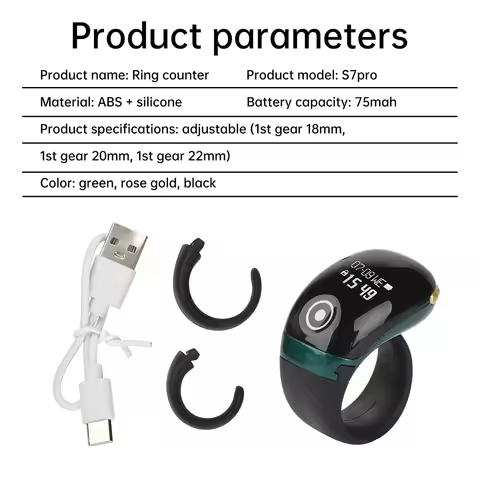 S7pro Interchangeable Ring Holder Intelligent APP Counting Finger Counter Type C Smart Ring Bluetoot