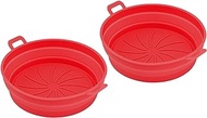 Deep Fryer Pot, Nonstick Silicone Raised Lines for Kitchen (Red)
