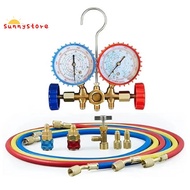 R410a 3Way AC Diagnostic Manifold Gauge Complete Set for R134A R410A R22 with Hose Adapters Quick Co