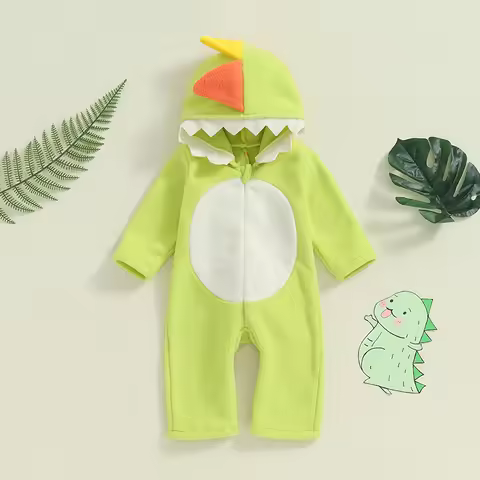 2024-05-23 Lioraitiin Halloween Cartoon Dinosaur Costume for Baby Long Sleeve Jumpsuits Role-Play Pa