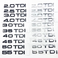 3D ABS Car Rear Trunk Sticker 2.0 2.5 2.7 3.0 4.0 TDI 30 35 40 45 50 55 TDI Emblem For Audi A1 A3 A4