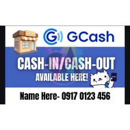 Gcash Cash in Cash Out Tarpaulin Signage Landscape With Name and Number