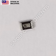 10PCS Taiwan-Grade 47R ±1%, 0805 SMD Resistor (47R0)