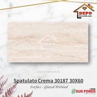 Sun Power Spatulato Crema 30187 30x60 Kw1 Keramik Dinding Kilap Marble