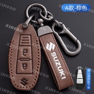 Leather Car Key Case Keychain For Suzuki Vitara Swift Ignis Kizashi SX4 Baleno Ertiga 2016 2017 2018