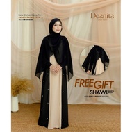 [FREE SHAWL] Jubah Abaya Deanita (2 Tone) Size XS-2XL