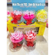 Artistic Flower Candle Cups T03 - Set of 6 Scented Candle Cups for 20 Hours