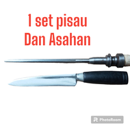 1set pisau baja hss sama Asahan baja kristal Pisau Super tajam asli baja Pisau seset kulit Pisau dag