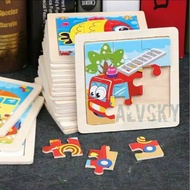 WOODEN PUZZLE JIGZAW PUZZLE 9 PIECES PLAIN CUTE