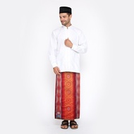 Sarung Bhs Classic Gold Motif Jacquard Songket Merah -Termurah