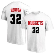 Pure Cotton Denver Nuggets 32 Aaron Gordon Jersey Training Uniform Short Sleeve T-Shirt Basketball S