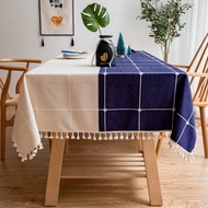 ลายสก๊อตฝอยผ้าปูโต๊ะหนาหดนอร์ดิก Chenille สี่เหลี่ยมผ้าปูโต๊ะผ้าปูโต๊ะชาผ้าปูโต๊ะโต๊ะปิกนิกผ้าปูโต๊ะ