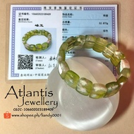 18 mm Green Sakura Jade Natural Stone Soft Bangle Bracelet with Certificate 89409