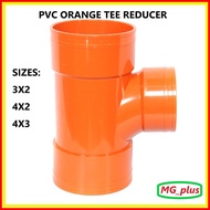 ◫ ☢ ◄ PVC Sanitary Orange Pipe Fittings Tee Reducer 3x2 4x2 4x3 For Plumbing Connetion PVC Pipe Dra