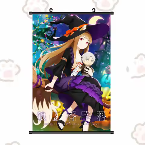 Anime Ookami To Koushinryou: Merchant Meets The Wise Wolf Holo Poster Cosplay Scroll Mural Wall Hang