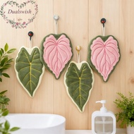 1pcs Green Leaf Hand Towel Thickened Enlarged Cute Hanging Hand Towel Living Room Kitchen Bathroom H