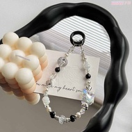 กระเป๋าใส่โทรศัพท์ Clove Butterfly Luxury Short Wristlet Keychain Crystal Beads Phone Case Pendant W