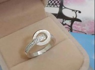 Piaget 伯爵銀色鑲鑽情侶戒指