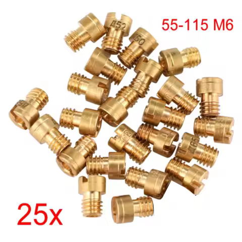 25pcs Carburetor Main Jet 55-115 M6 For Dellorto & For Mikuni 6mm Thread Carburetors Injector Nozzle