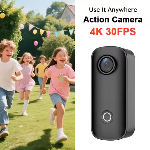 SJCAM Pocket 4K Mini Camera with Waterproof Case C100 Plus EIS Action Cam Magnetic Wearable for Helm