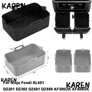 KARENGOODS Air Fryer Baking Tray, Reusable Silicone Air Fryer Basket, Rectangle Silicone Air Fryer L