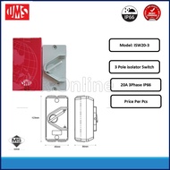 Ums isolator On Off  Switch 3Pole  On Off  20a ,32a ,63a