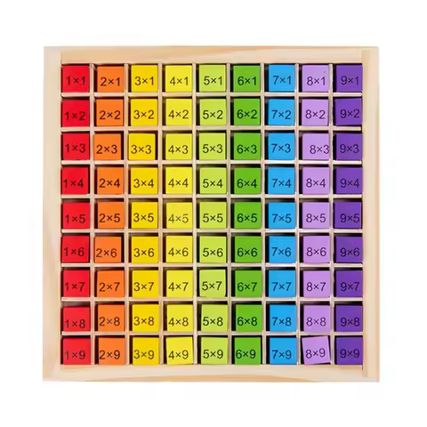 Montessori Educational Wooden Toys Kids 99 Multiplication Table Math Arithmetic