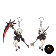 Game Genshin Impact Arlecchino Acrylic Key Chain Keyring Accessories Cartoon Badge Gift