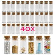 Perfume DIY Bottle - Mini Glass Wish - Empty Message-in-a-Bottle - Clear Vial with Cork Plug - Jewel
