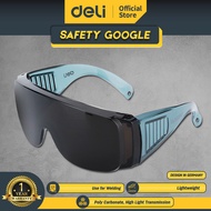 Deli Kacamata Safety Goggles Hitam Besar dan Kuat EDL522901