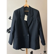 ZARA Navy Blue Suit Striped Pattern size S Bust 44 Inches Sign About 1