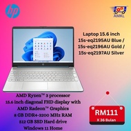 HP 15s-eq2195AU BLUE / 15s-eq2196AU GOLD / 15s-eq2197AU SILVER (RM111 Sebulan)