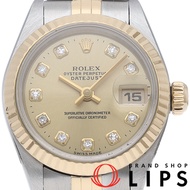 勞力士 Datejust 女士 10 鑽腕錶 69173G(T)，附原廠盒、保固卡，K18YG/SS 錶殼，顏色，已翻新拋光，1996 年，成色極佳 [二手]