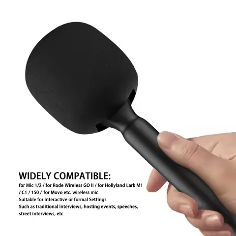 Interview Handheld Adapter Professional Interview Microphone Handle Easy To Use with Windshield Foam