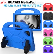 For Huawei MediaPad M3 Lite 8.0"  M5 8 M3 M6 8.4"  T8 T3 8.0-inch Kids Friendly EVA Stand Case Shock