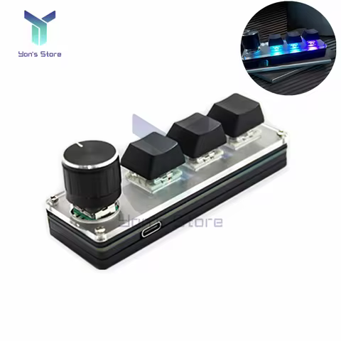 Programming Macro Custom Knob Keyboard RGB 3 Key Copy Paste Mini Button Photoshop Gaming Keypad Mech