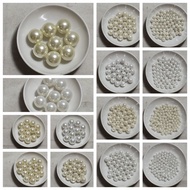Light Pearl Beads 10 mm to 20 mm White & Cream 50 Grams