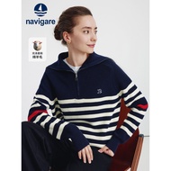 Navigare Women's Stripe Contrast Color Sweater - Fall 2025