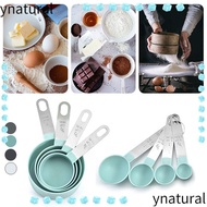 YNATURAL 4 Pcs/Set Measuring Spoon Plastic Stainless Steel With Scale Kitchen Gadgets