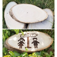 Elliptical wood in shell, size 15x30-32cm, engraved upon request to make themed wall signs