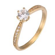 Woman's Ring Bands, 18K White Gold Rings Engagement Ring for Her Elegant 6 Prong Round Moissanite 0.