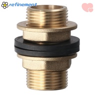 REFINEMENT Tube Adaptor, G1/2 G3/4 G1 Male Brass Bulkhead Fitting, Water Tank Adapter Hose Fitting W