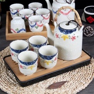 創意日式提梁壺功夫茶具家用下午茶整套陶瓷泡茶壺茶盤花茶壺茶杯