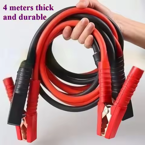 4-meter Fully Enclosed Car Battery Jumper Wire, Pure Copper Connection Wire, Thickened Jumper Wire, 
