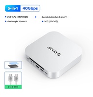 ORICO MiniLink USB HUB Docking Station สําหรับ Mac Mini M4 M4 pro 40Gbps USB-A/C พอร์ต M.2 NVMe SSD