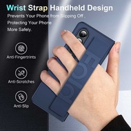 For Samsung Galaxy Z Fold 7 6 5 4 3 Phone Case Matte PC Silicone Wristband Shockproof Protection Bac